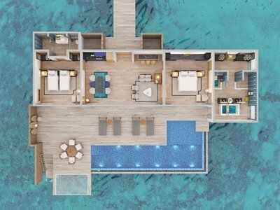 Avani+ Fares Maldives Resort - Two Bedroom Over Water Pool Residence