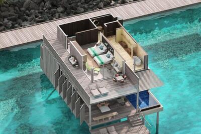 The St. Regis Maldives Vommuli Resort - 2 Bedroom Sunset Overwater Villa with Pool, Villa, Oceanside, Private pool