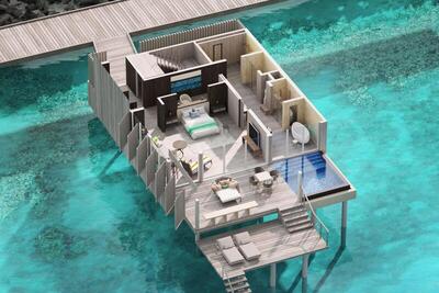The St. Regis Maldives Vommuli Resort - 2 Bedroom Sunset Overwater Villa with Pool, Villa, Oceanside, Private pool